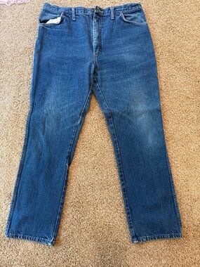 Vintage Rustler Men's 38x32 Denim Blue Jeans Made in USA #87621